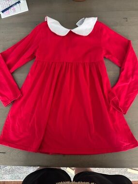 Jelly Beans Red tunic top/dress with White Peter Pan Collar
